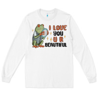 White i love you u r beautiful frog Long Sleeve Tee - MaliasSmallBusiness