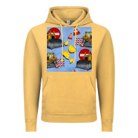 Vintage Mustard bulldozer seamles pattern Vintage Hoodie - BundleAndBundleShop