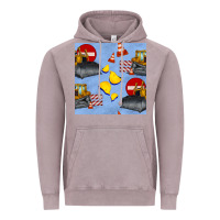 Vintage Zinc bulldozer seamles pattern Vintage Hoodie - BundleAndBundleShop