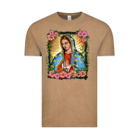Vintage Coffee lady of guadalupe portrait Vintage Tee - BarkalooDesign