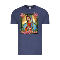 Vintage Denim lady of guadalupe portrait Vintage Tee - BarkalooDesign