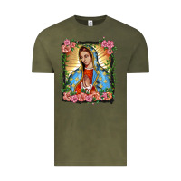 Vintage Olive lady of guadalupe portrait Vintage Tee - BarkalooDesign