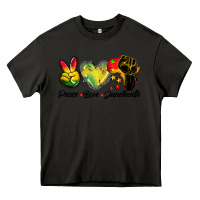 Asphalt peace love juneteenth Heavy Core Tee - BarkalooDesign