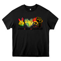 Black peace love juneteenth Heavy Core Tee - BarkalooDesign