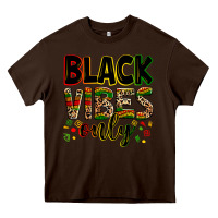 Chocolate Brown Black vibes only juneteenth Heavy Core Tee - Zillion Design Studio