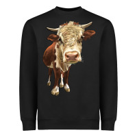 Black Hereford Heifer Heavyweight Sweatshirt - LillyAllenDesigns
