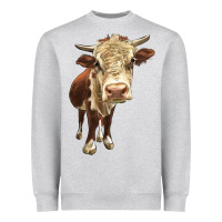Heather Grey Hereford Heifer Heavyweight Sweatshirt - LillyAllenDesigns