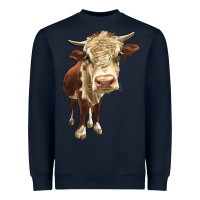 Navy Hereford Heifer Heavyweight Sweatshirt - LillyAllenDesigns