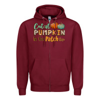 Burgundy cutest pumpkin in the patch Zipper Hoodie - BundleAndBundleShop