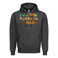 Charcoal Heather cutest pumpkin in the patch Zipper Hoodie - BundleAndBundleShop
