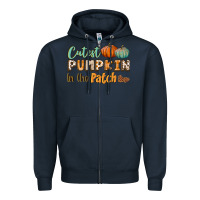 Navy cutest pumpkin in the patch Zipper Hoodie - BundleAndBundleShop