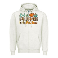 Oatmeal Heather cutest pumpkin in the patch Zipper Hoodie - BundleAndBundleShop