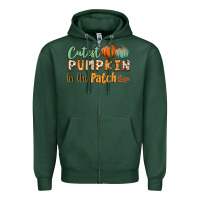 Sports Green cutest pumpkin in the patch Zipper Hoodie - BundleAndBundleShop