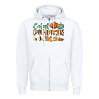 White cutest pumpkin in the patch Zipper Hoodie - BundleAndBundleShop