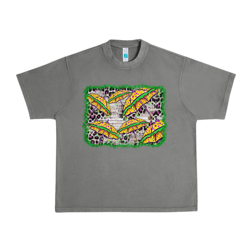 Mardi Gras Umbrella Background Urban Heavy Tee by BarkalooDesign | Teevron