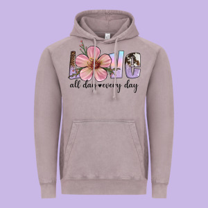 Love All Day Every Day Vintage Hoodie Designed By Artiststas