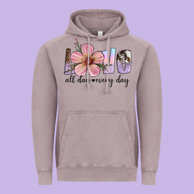 Love All Day Every Day Vintage Hoodie Designed By Artiststas