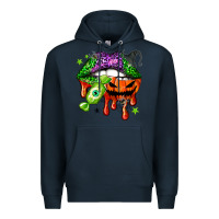 Navy Halloween lips Premium Hoodie - NancyCooperArtShop