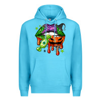 Ocean Blue Halloween lips Premium Hoodie - NancyCooperArtShop