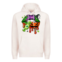 Pale Pink Halloween lips Premium Hoodie - NancyCooperArtShop