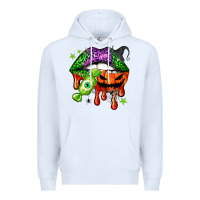 White Halloween lips Premium Hoodie - NancyCooperArtShop