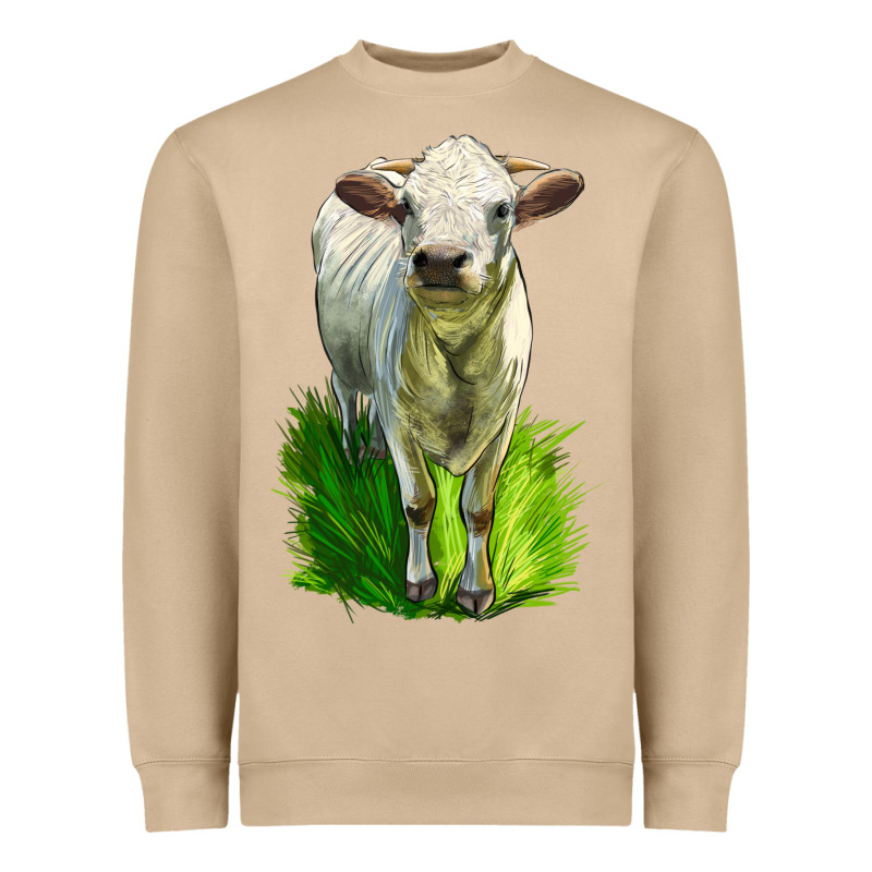 Charolais Heifer Heavyweight Sweatshirt by LillyAllenDesigns | Teevron