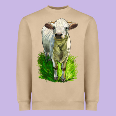 Charolais Heifer Heavyweight Sweatshirt Designed By Lillyallendesigns