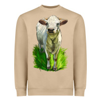 Mushroom Charolais Heifer Heavyweight Sweatshirt - LillyAllenDesigns