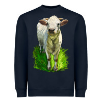 Navy Charolais Heifer Heavyweight Sweatshirt - LillyAllenDesigns