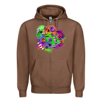 Chestnut halloween candy patches Zipper Hoodie - BundleAndBundleShop