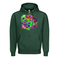 Sports Green halloween candy patches Zipper Hoodie - BundleAndBundleShop