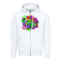 White halloween candy patches Zipper Hoodie - BundleAndBundleShop