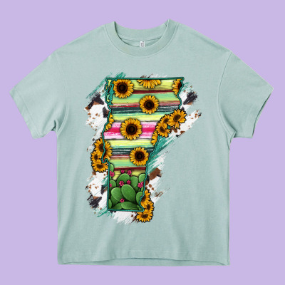 Vermont State Map Heavy Core Tee Designed By Ranaportraitstore