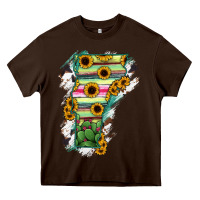 Chocolate Brown Vermont State Map Heavy Core Tee - RanaPortraitStore