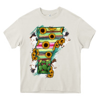 Cream Vermont State Map Heavy Core Tee - RanaPortraitStore