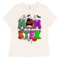 Bone halloween momster messy bun Ladies Tee - Zillion Design Studio