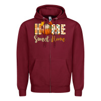Burgundy home sweet home Zipper Hoodie - BundleAndBundleShop
