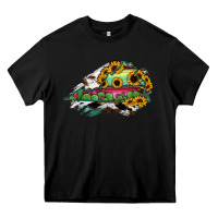 Black Virginia State Map Heavy Core Tee - RanaPortraitStore