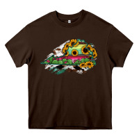 Chocolate Brown Virginia State Map Heavy Core Tee - RanaPortraitStore