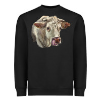 Black Charolais Cattle Face Heavyweight Sweatshirt - LillyAllenDesigns