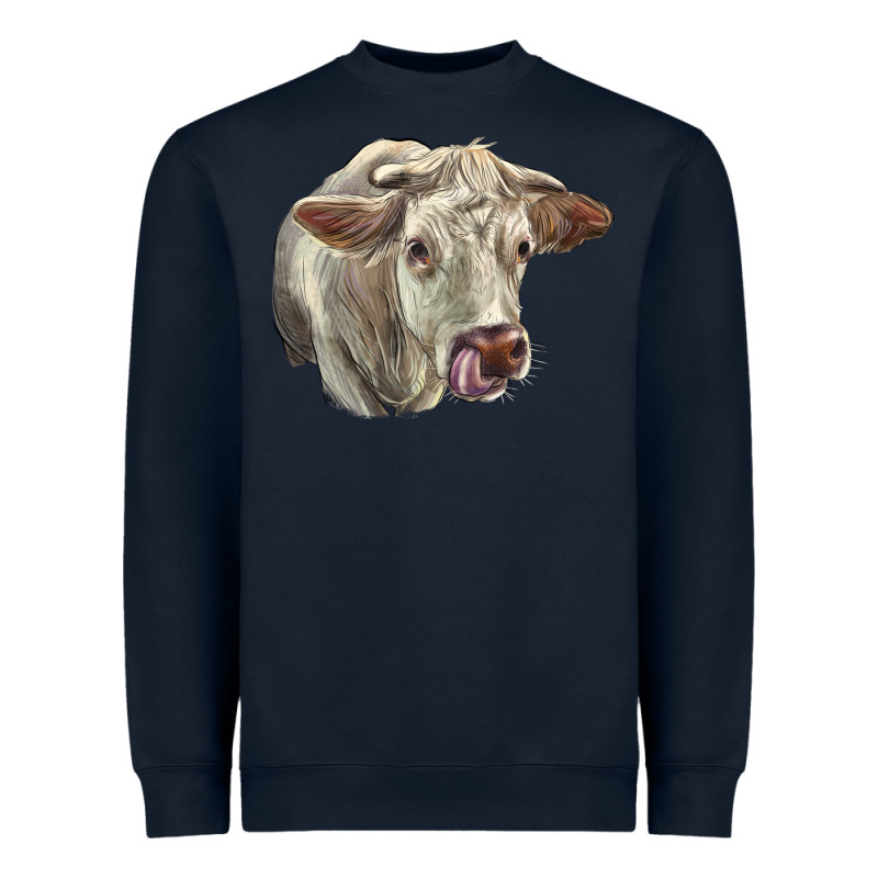 Charolais Cattle Face Heavyweight Sweatshirt by LillyAllenDesigns | Teevron