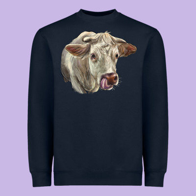 Charolais Cattle Face Heavyweight Sweatshirt Designed By Lillyallendesigns