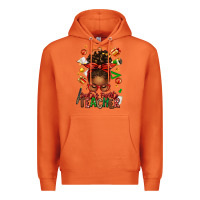 Carrot santa's favorite teacher afro messy bun Premium Hoodie - texasbilliewilder