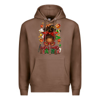 Chestnut santa's favorite teacher afro messy bun Premium Hoodie - texasbilliewilder