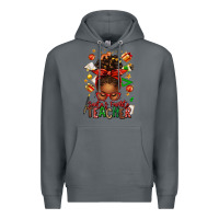 Rock santa's favorite teacher afro messy bun Premium Hoodie - texasbilliewilder