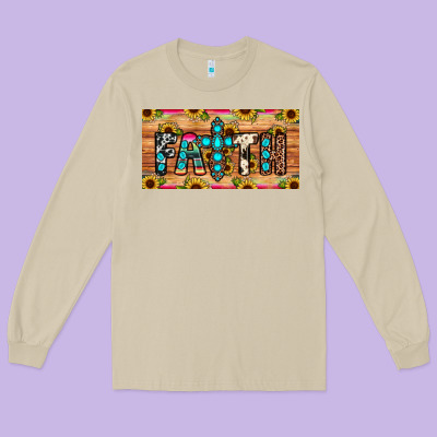 Faith License Plate Long Sleeve Tee Designed By Jahusdesignshop