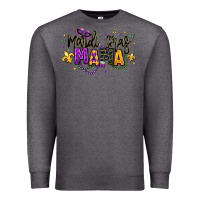 Charcoal Heather mardi gras mama Premium Sweatshirt - texasbilliewilder
