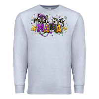 Heather Grey mardi gras mama Premium Sweatshirt - texasbilliewilder
