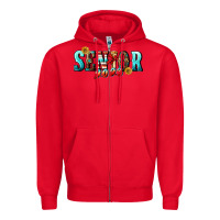 Red senior 2023 Zipper Hoodie - BundleAndBundleShop