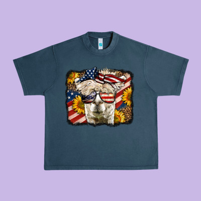 4th Of July Llama Urban Heavy Tee Designed By Lillyallendesigns